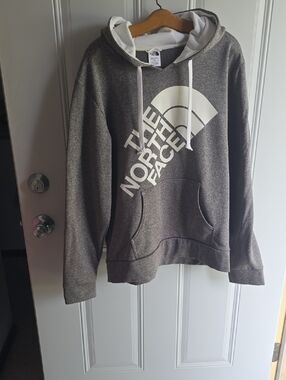 The North Face Charcoal Gray Hoodie with White Logo